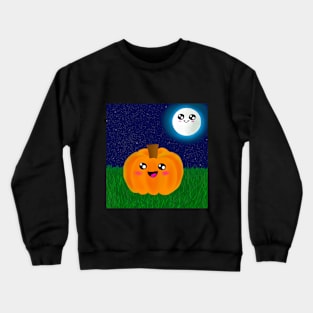 Cute Little Pumpkin and the Moon! Crewneck Sweatshirt